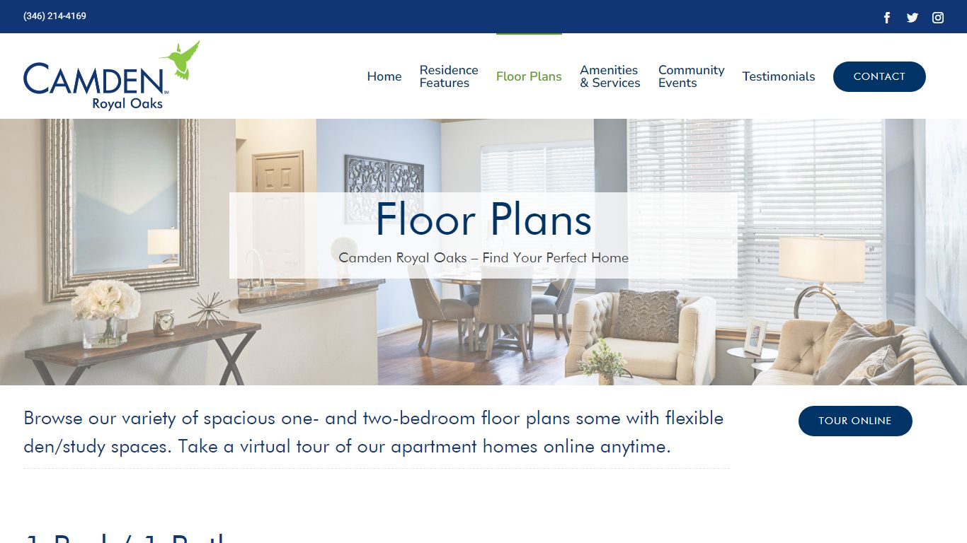 Floor Plans - Camden Royal Oaks