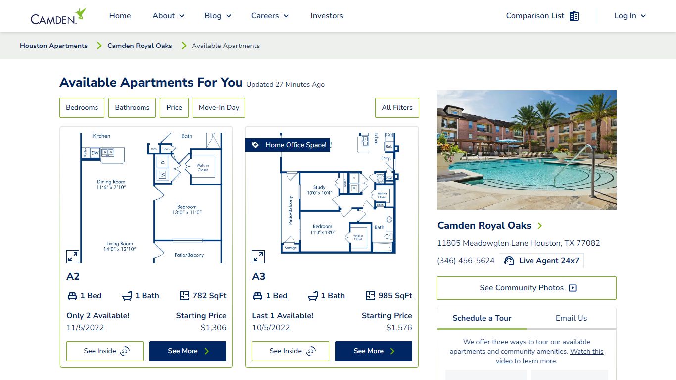 1 & 2 Bedroom Apartments in Houston, TX - Camden Royal Oaks